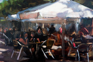 Sidewalk Cafes in Puente La Reina by Jonelle Summerfield |   Closeup View of Artwork 