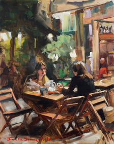 oil painting by Jonelle Summerfield titled Tapas Night in Seville II