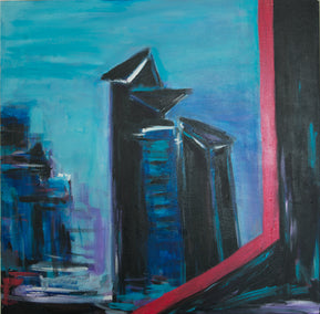 acrylic painting by Kajal Zaveri titled Living on the Edge