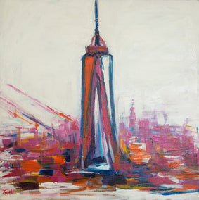 acrylic painting by Kajal Zaveri titled NYC=Freedom