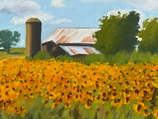 Field of Sunflowers by Karen d’Angeac Mihm |   Closeup View of Artwork 