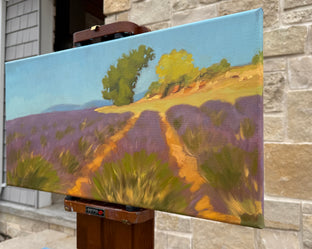 Lavender Field in Provence by Karen d’Angeac Mihm |  Side View of Artwork 