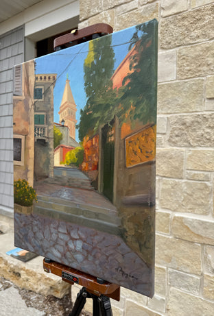 The Old Town, Rovinj by Karen d’Angeac Mihm |  Side View of Artwork 