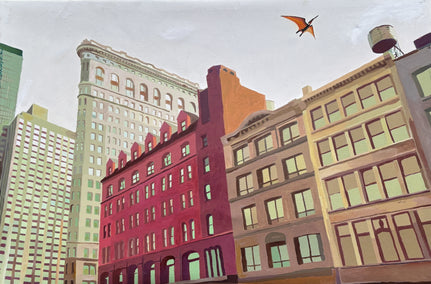 oil painting by Keith Thomson titled Large Bird in the Flatiron District