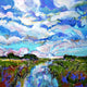 Original art for sale at UGallery.com | Cloud Puffs 1 by Kip Decker | $3,200 | acrylic painting | 36' h x 36' w | thumbnail 1