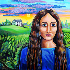 acrylic painting by Kira Yustak titled House on the Hill