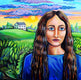 Original art for sale at UGallery.com | House on the Hill by Kira Yustak | $1,000 | acrylic painting | 24' h x 24' w | thumbnail 1