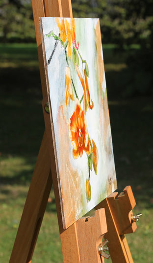 Orange Orchids by Kristina Ingvarsson |  Side View of Artwork 