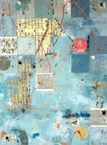 mixed media artwork by Linda Shaffer titled Small Talk