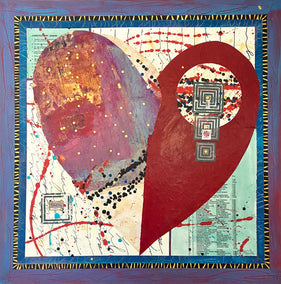 mixed media artwork by Linda Shaffer titled Constructing Us