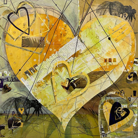 mixed media artwork by Linda Shaffer titled Door in Our Hearts