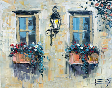 oil painting by Lisa Elley titled A Window to Italy