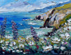 Original art for sale at UGallery.com | Azure and Blooms by Lisa Elley | $500 | oil painting | 14' h x 18' w | thumbnail 1