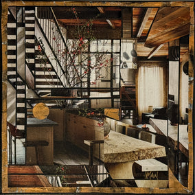 mixed media artwork by Mandy Main titled Soho Kitchen