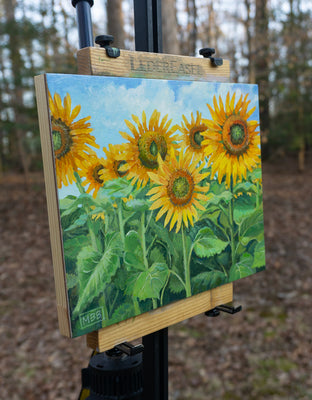 Field of Sunflowers by Mary Beatty-Brooks |  Side View of Artwork 