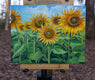 Original art for sale at UGallery.com | Field of Sunflowers by Mary Beatty-Brooks | $400 | acrylic painting | 8' h x 10' w | thumbnail 3