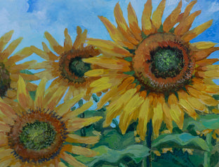 Field of Sunflowers by Mary Beatty-Brooks |   Closeup View of Artwork 