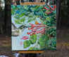 Original art for sale at UGallery.com | Hummingbird in the Honeysuckle by Mary Beatty-Brooks | $525 | acrylic painting | 12' h x 12' w | thumbnail 3