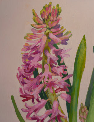 Hyacinth in Clay Pot by Mary Beatty-Brooks |   Closeup View of Artwork 