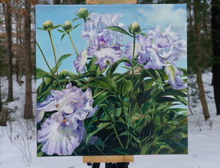 Peonies Following Irises by Mary Beatty-Brooks |  Context View of Artwork 