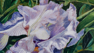 Peonies Following Irises by Mary Beatty-Brooks |   Closeup View of Artwork 