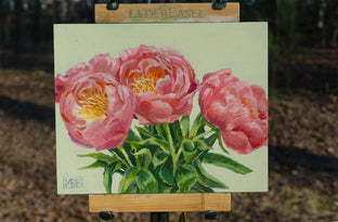 Pink Peonies by Mary Beatty-Brooks |  Context View of Artwork 