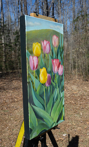 Tulips on the Horizon by Mary Beatty-Brooks |  Side View of Artwork 