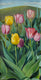 Original art for sale at UGallery.com | Tulips on the Horizon by Mary Beatty-Brooks | $725 | acrylic painting | 20' h x 10' w | thumbnail 1