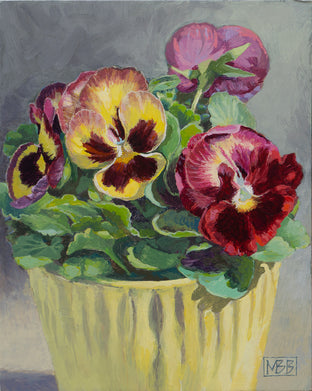 Yellow, Red and Purple Pansies by Mary Beatty-Brooks |  Artwork Main Image 