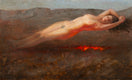 Original art for sale at UGallery.com | Keeping Warm by McGarren Flack | $1,900 | oil painting | 15' h x 24' w | thumbnail 1