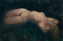 Original art for sale at UGallery.com | Repose in Green by McGarren Flack | $1,600 | oil painting | 13' h x 20' w | thumbnail 1