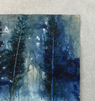 Indigo Forest by Mena Malgavkar |  Side View of Artwork 