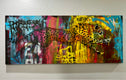 Original art for sale at UGallery.com | Fearless Pursuit by Miranda Gamel | $6,000 | mixed media artwork | 24' h x 60' w | thumbnail 3