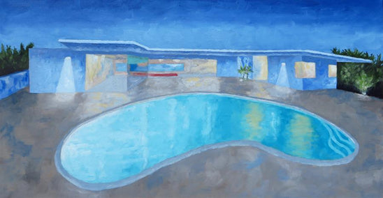 oil painting by Mitchell Freifeld titled Classic Pool