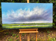 Original art for sale at UGallery.com | Horizon Marsh Clouds II by Nancy Hughes Miller | $3,000 | oil painting | 24' h x 48' w | thumbnail 3