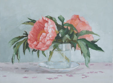 oil painting by Nicole Lamothe titled Peony II