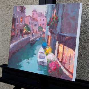 Venetian Dusk by Oksana Johnson |  Side View of Artwork 