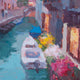 Original art for sale at UGallery.com | Venetian Dusk by Oksana Johnson | $775 | oil painting | 11' h x 14' w | thumbnail 4