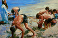 Original art for sale at UGallery.com | Sand Crab Competition by Onelio Marrero | $1,125 | oil painting | 18' h x 24' w | thumbnail 4