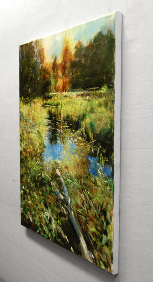 The Brook In Autumn by Onelio Marrero |  Side View of Artwork 