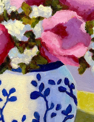 Pink Peonies by Pat Doherty |   Closeup View of Artwork 