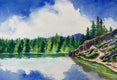 Original art for sale at UGallery.com | Lake Erwin by Patty Phan | $575 | watercolor painting | 11.5' h x 16.5' w | thumbnail 1