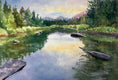 Original art for sale at UGallery.com | Wind River by Patty Phan | $575 | watercolor painting | 11' h x 16' w | thumbnail 1