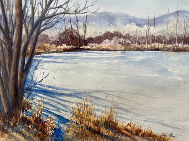 watercolor painting by Patty Phan titled Winter Fields