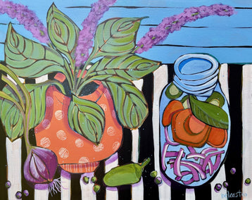 acrylic painting by Peg Belcastro titled Escabeche