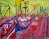 Original art for sale at UGallery.com | Big Ships by Robert Hofherr | $1,425 | acrylic painting | 22' h x 28' w | thumbnail 1