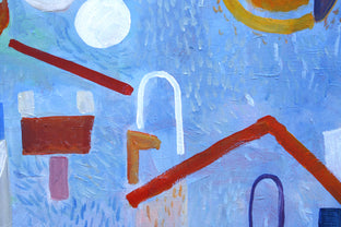 Red Roofs by Robert Hofherr |   Closeup View of Artwork 