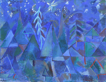 acrylic painting by Robert Hofherr titled Starlight on Pines