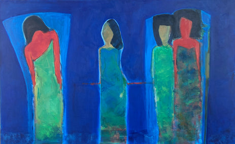 acrylic painting by Robin Okun titled Alone & Together