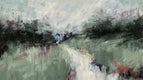 Original art for sale at UGallery.com | Hazy Daydreams by Ronda Waiksnis | $2,400 | oil painting | 36' h x 36' w | thumbnail 4